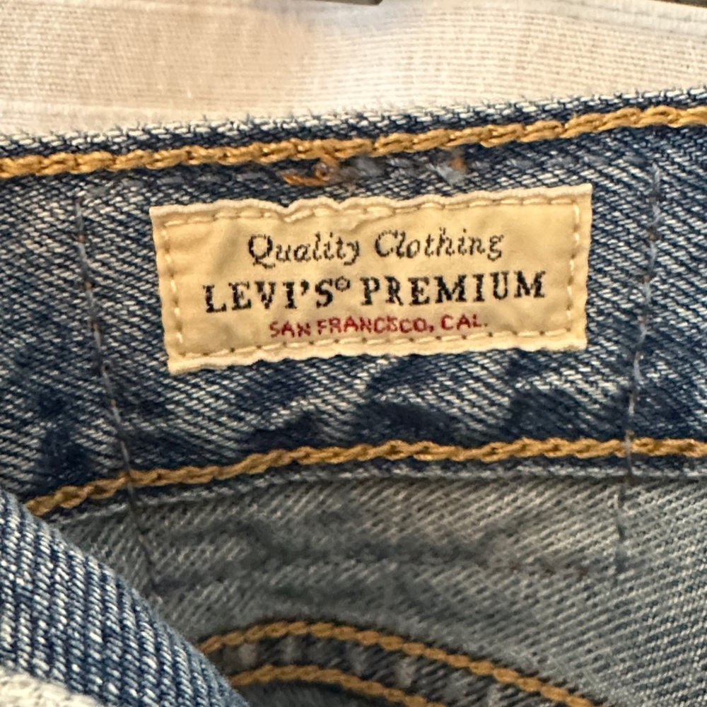 Levi’s Blue Denim Maxi Skirt with Slit - Picture 3 of 7